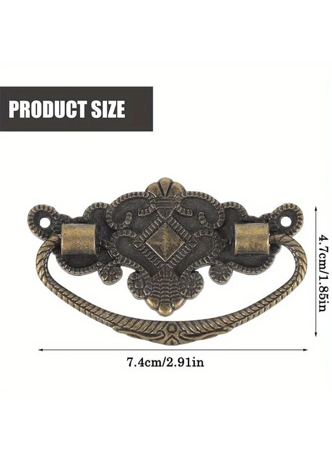 12pcs Vintage Bronze Wreath Drawer Pulls 2.91 x 1.85 Inch Metal Cabinet Handles With Screws - Image 3