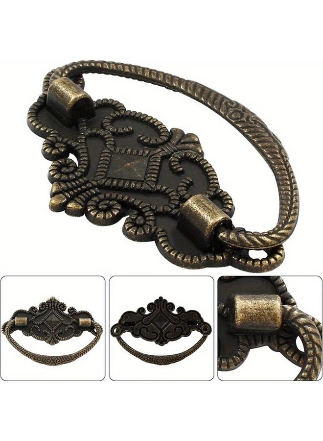 12pcs Vintage Bronze Wreath Drawer Pulls 2.91 x 1.85 Inch Metal Cabinet Handles With Screws - Image 5