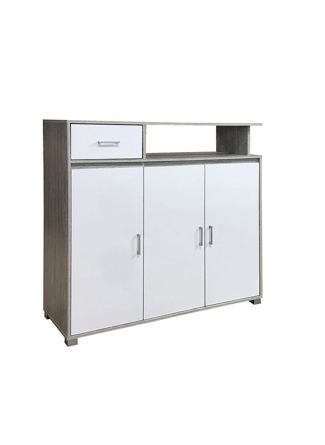 DANUBE HOME - Beak Shoe Rack Cabinet 20 Pairs 3 Door Shoe Storage Organizer For Entryway Grey Oak/White 120x40x115 cm - Image 1
