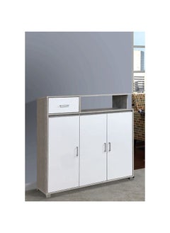 Beak Shoe Rack Cabinet 20 Pairs 3 Door Shoe Storage Organizer For Entryway Grey Oak/White 120x40x115 cm