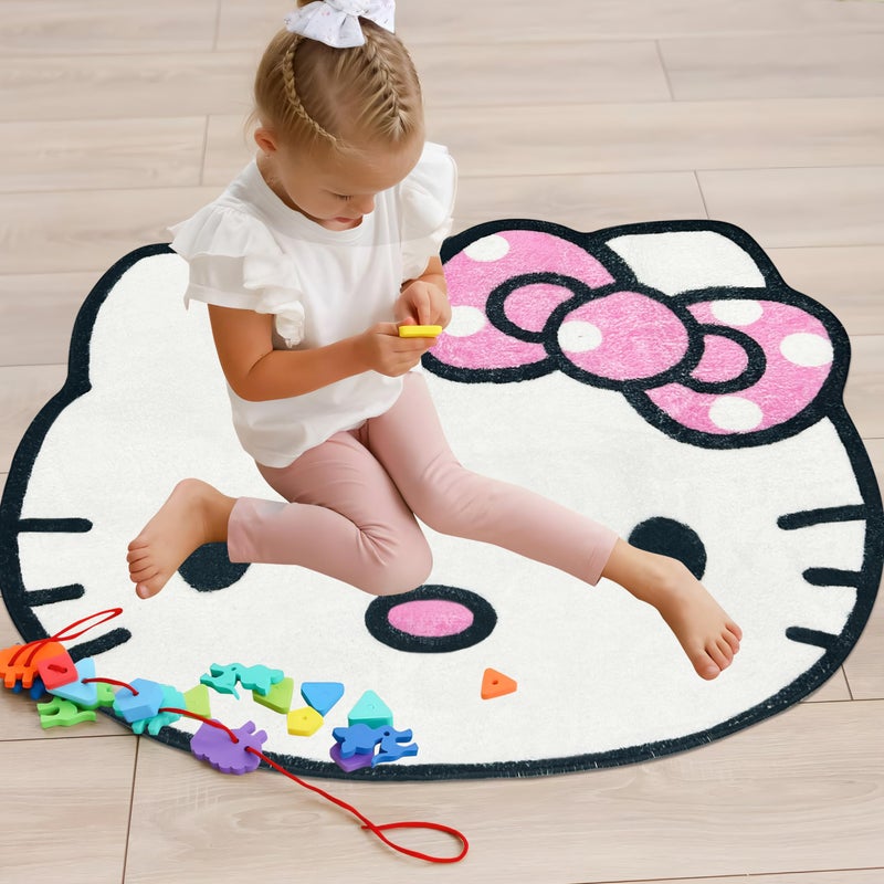 Hurig Super Soft Kitty Rugs Cute Area Rug for Room Decor Girls Bedroom Decoration Cashmere Mat - Image 2