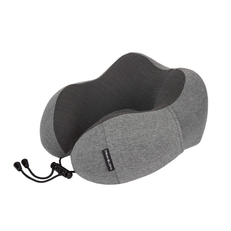 Travelon Contoured Memory Foam Travel Pillow, Charcoal, One Size - Image 1