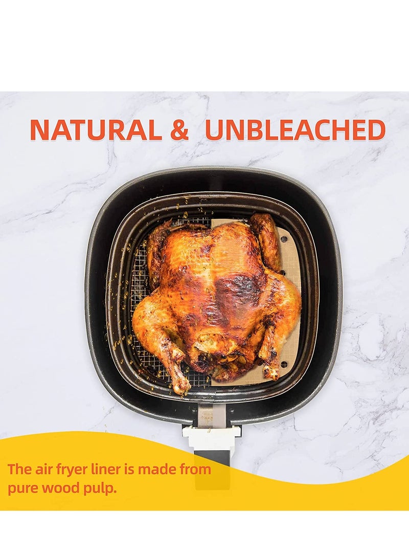 SYOSI Air Fryer Parchment Paper 100 Pieces 8.5 Inch Square Disposable Air Fryer Liners Filter Paper for Air Fryers Non Stick Baking Paper for Air Fryers Steamers Basket Cake Pan Unbleached  - Image 5