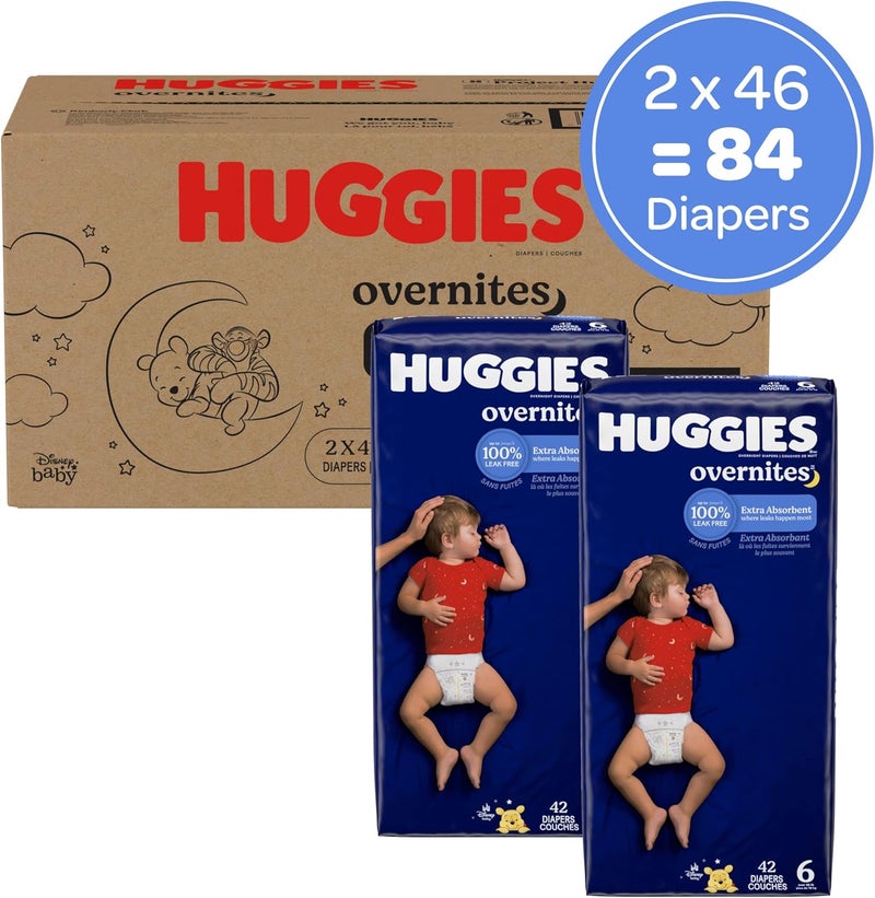 Huggies Overnites Nighttime Baby Diapers, Size 6 - Image 2