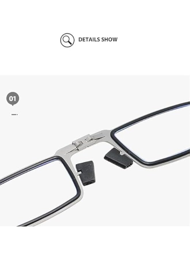 Small Folding Reading Glasses for Men and Women Presbyopia Glasses with Metal Frame and Anti-Blue Lens ( +2.00 ) - Image 3