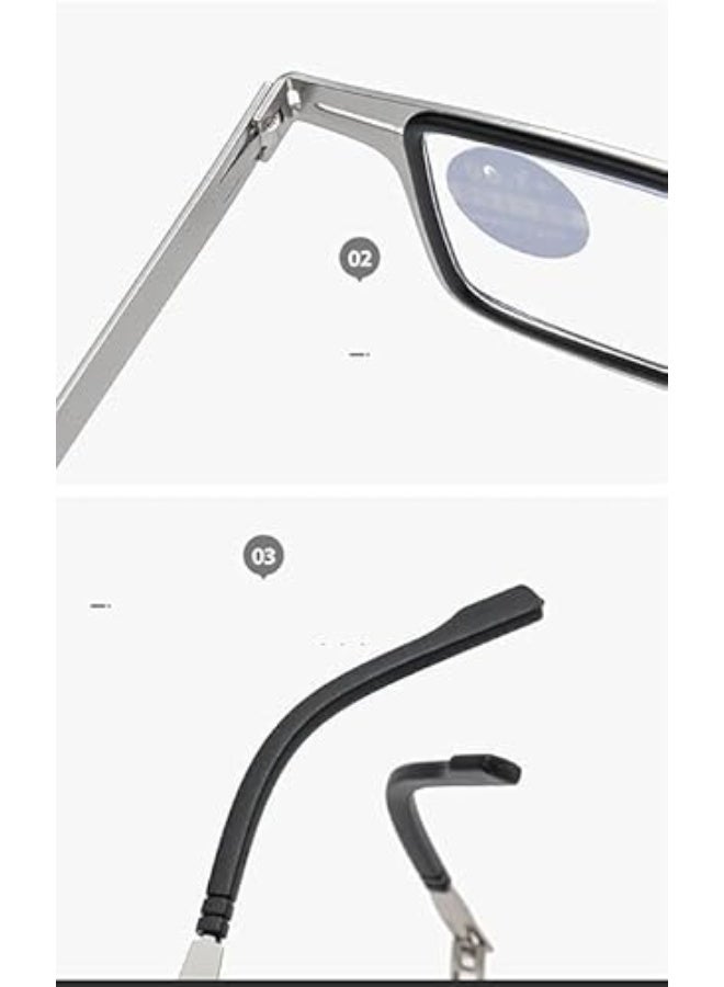 Small Folding Reading Glasses for Men and Women Presbyopia Glasses with Metal Frame and Anti-Blue Lens ( +2.00 ) - Image 4