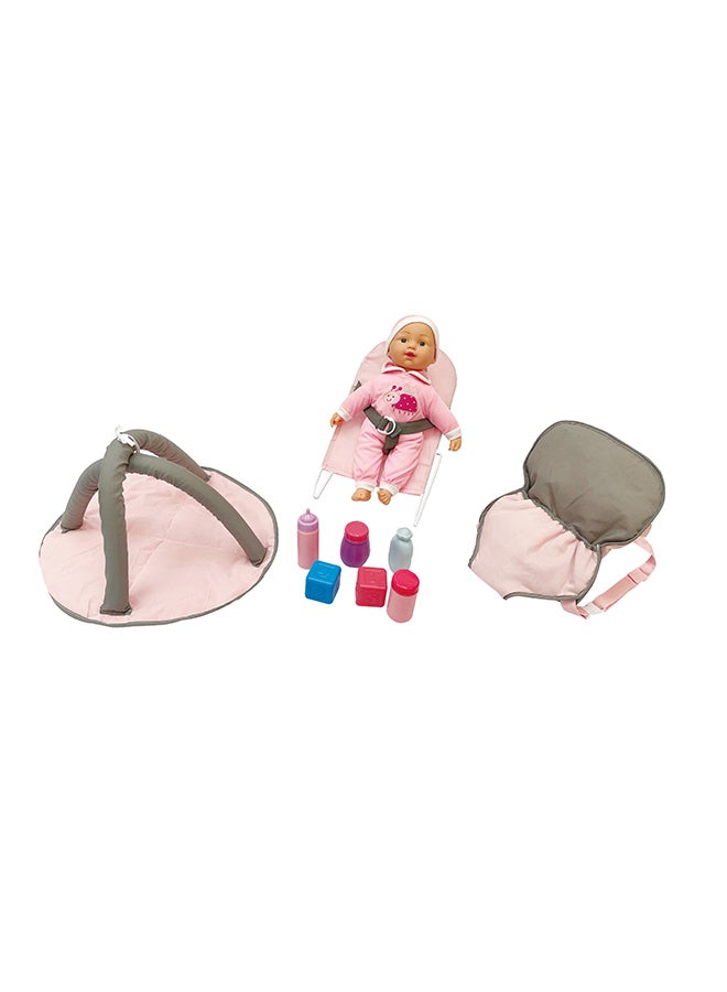 Bambolina 36cm Soft Baby Doll With Playpan Set - For Age 3+ Years Old