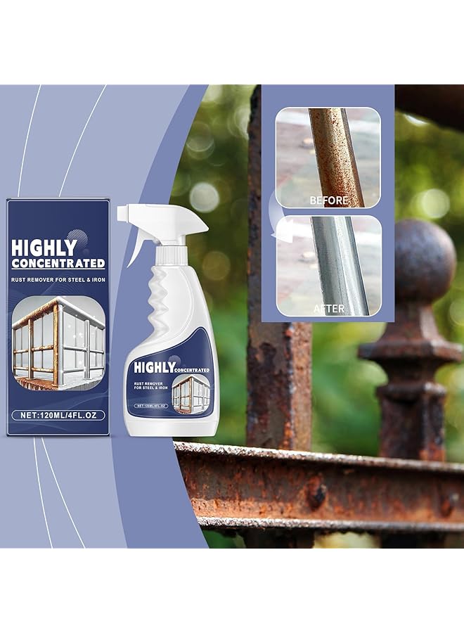 KASTWAVE Rust Remover Spray, 120Ml Multipurpose Dissolver Without Damaging Craft, Heavy Duty Rust Remover For Metal Surfaces, Metal Cleaner For Home Care, Auto Maintenance - Image 2