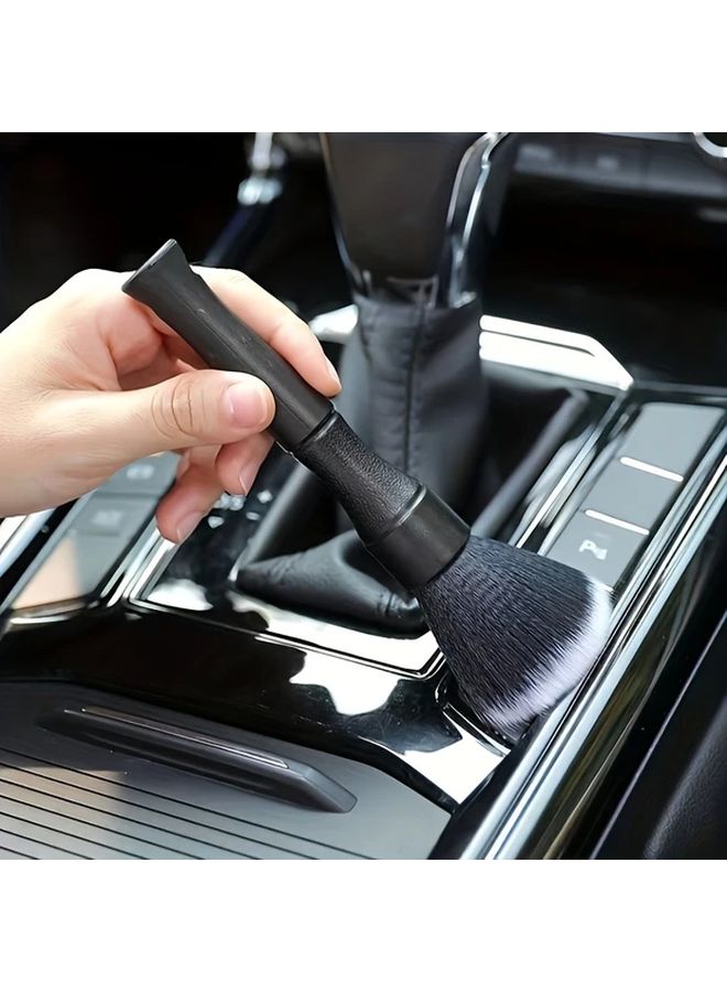 9 45 بوصة فرشاة تنظيف داخل السيارة ذات شعيرات ناعمة أداة تنظيف لوحة القيادة باللون الأسود - Image 2