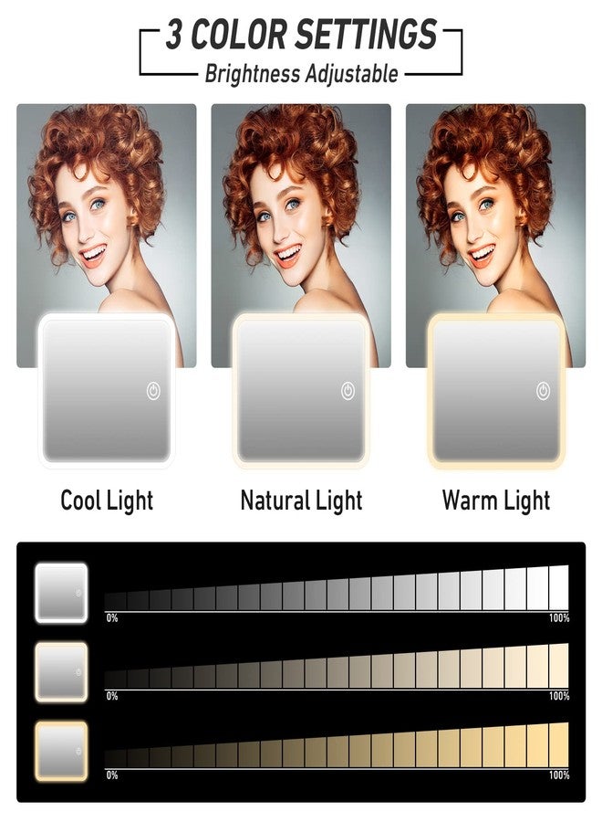 اروتيد حقيبة مكياج RRtide مزودة بمرآة وإضاءة، حقيبة مكياج للسفر مع مرآة مضيئة، حقيبة مستحضرات تجميل قابلة للتقسيم مع 3 ألوان إضاءة، منظم مكياج مع فواصل قابلة للتعديل ولوحة فرشاة كبيرة - Image 2