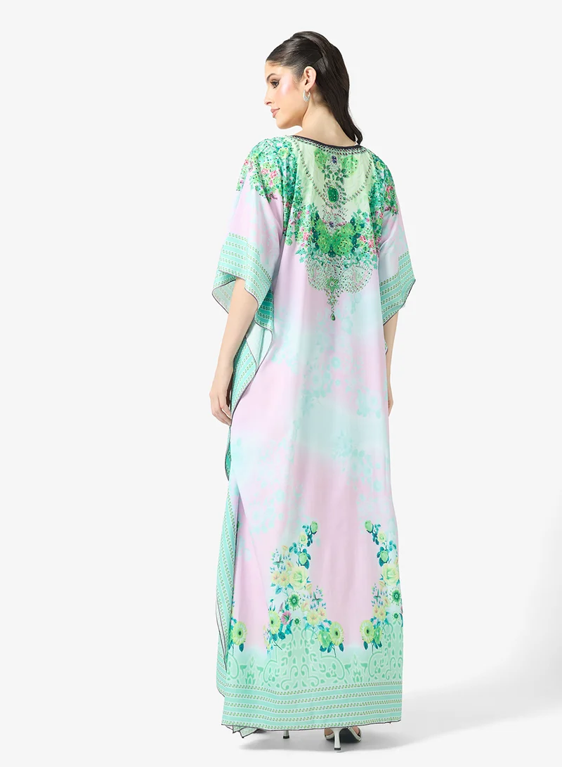 ARABIAN CLOSET Modern Contemporary Print Kaftan