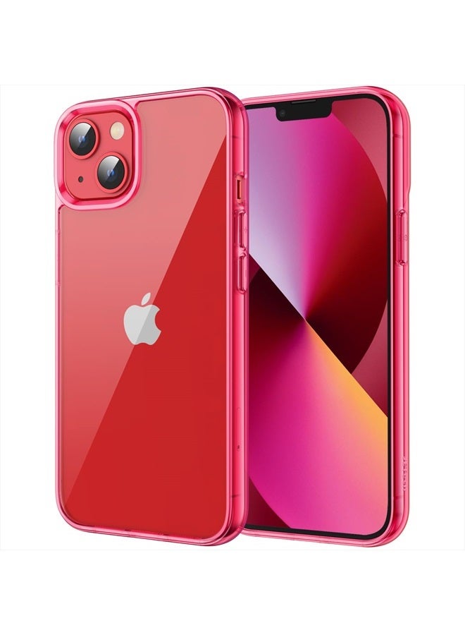 Jetech Case for iPhone 13 6.1-Inch, Non-Yellowing Shockproof Phone Bumper Cover, Anti-Scratch Clear Back (Red) - Image 1