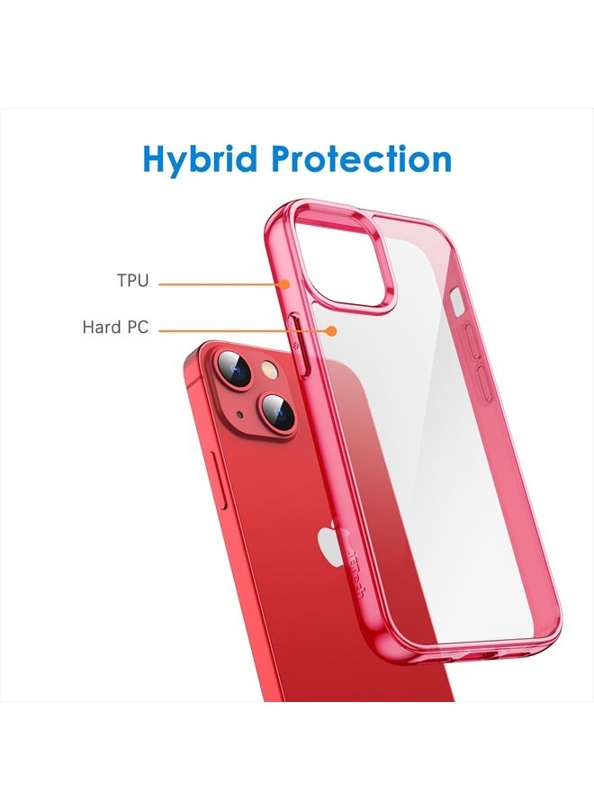 Jetech Case for iPhone 13 6.1-Inch, Non-Yellowing Shockproof Phone Bumper Cover, Anti-Scratch Clear Back (Red) - Image 3