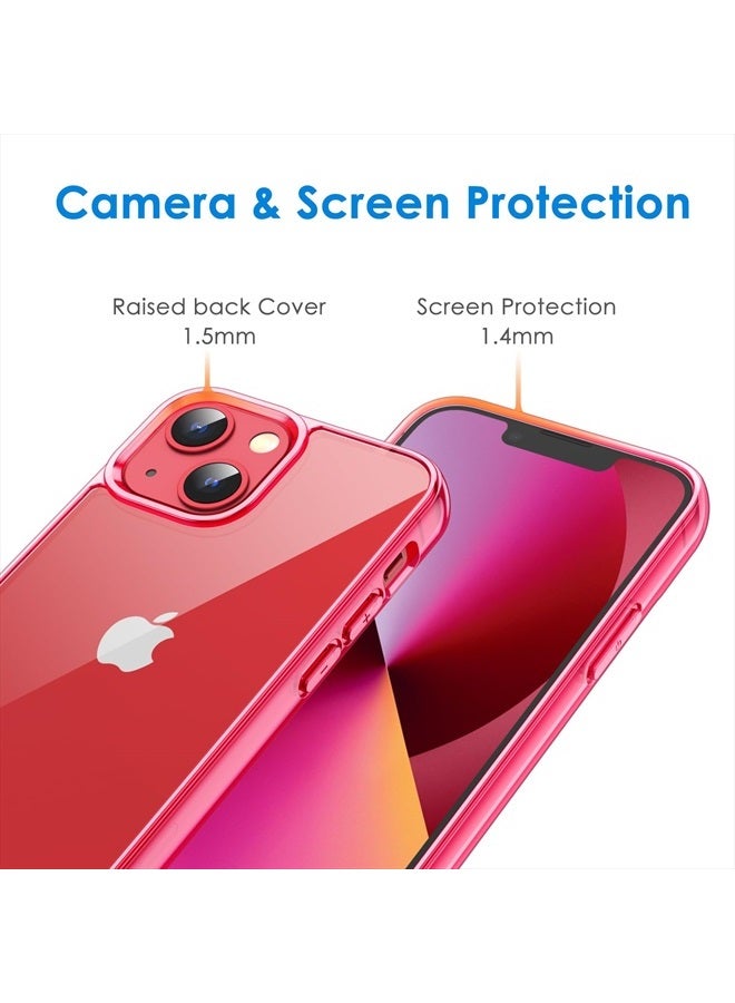 Jetech Case for iPhone 13 6.1-Inch, Non-Yellowing Shockproof Phone Bumper Cover, Anti-Scratch Clear Back (Red) - Image 5