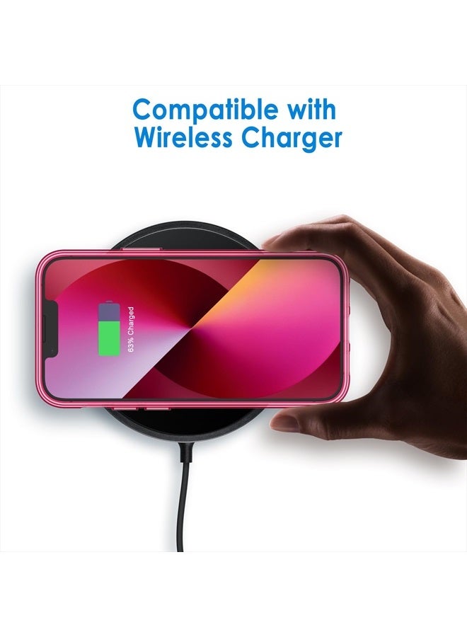 Jetech Case for iPhone 13 6.1-Inch, Non-Yellowing Shockproof Phone Bumper Cover, Anti-Scratch Clear Back (Red) - Image 4