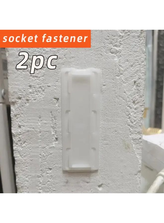 2pcs No Drill Adhesive Socket Strip Fixer Cable Clamp Organizer Wall Mounted Holder - Image 1