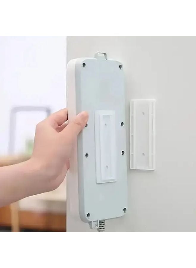 2pcs No Drill Adhesive Socket Strip Fixer Cable Clamp Organizer Wall Mounted Holder - Image 3