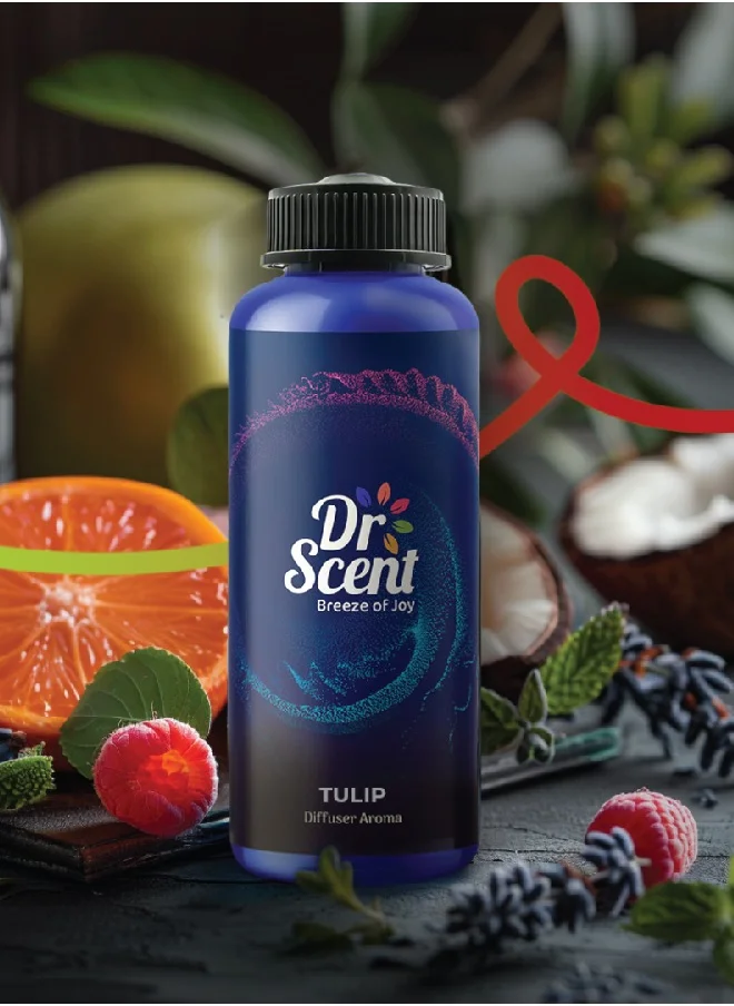Dr Scent Breeze of Joy Diffuser Aroma Oil – TULIP | Luxurious Fragrance with Apple and Brazilian Orange Base, Lavender, Lychee and Peach Middle, Lily, Jasmine, and Magnolia as Bottom Notes (500ml)