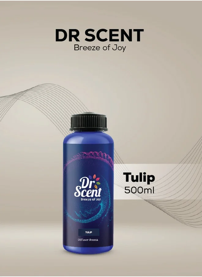 Dr Scent Breeze of Joy Diffuser Aroma Oil – TULIP | Luxurious Fragrance with Apple and Brazilian Orange Base, Lavender, Lychee and Peach Middle, Lily, Jasmine, and Magnolia as Bottom Notes (500ml)