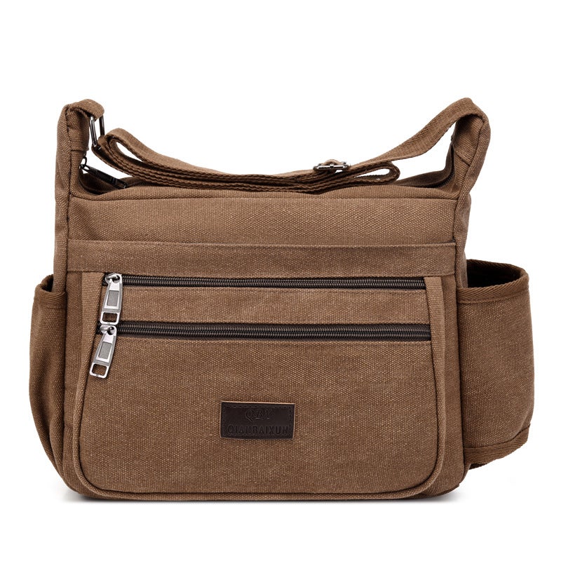 New Multifunctional Casual Bag For Men, Large Storage Tool Canvas Bag, Horizontal Style, Single Shoulder Crossbody Travel Bag