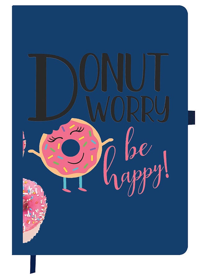 Theodor Designer A5 Thick Blue Hardcover Notebook Dont-Worry-Be-Happy - Image 1