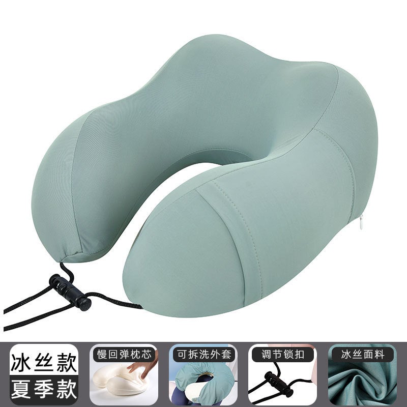 U-Shaped Pillow Travel Neck Pillow Memory Foam U-Shaped Pillow Summer Breathable Aircraft Pillow Neck Pillow Nap Pillow Headrest - Image 1