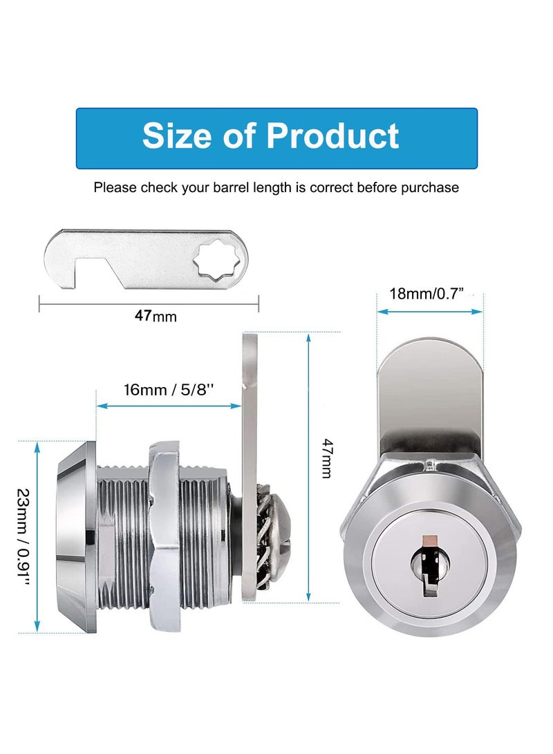 SANMUGEED 16mm Cam Lock, Cupboard Cabinet Door Locks, Drawer Cabinet Locking Security Mailbox Lock Cabinet Drawer Cupboard Cam Lock Letter Box Locks - Image 3