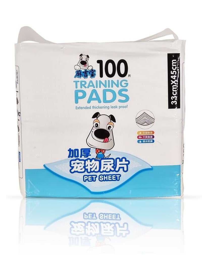 NNC PETS Pet toilet training pads, 5-Layer Leak-Proof Pee Pads for Small breeds, Tear-resistant and Odor controlled, 100Pcs Highly absorbent disposable Pee Pads for Indoor use, Comfortable pad, 45 cm (Blue) - Image 1