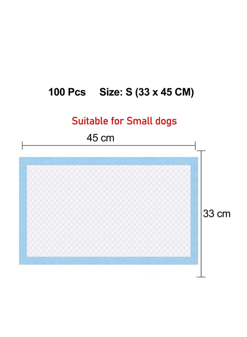 NNC PETS Pet toilet training pads, 5-Layer Leak-Proof Pee Pads for Small breeds, Tear-resistant and Odor controlled, 100Pcs Highly absorbent disposable Pee Pads for Indoor use, Comfortable pad, 45 cm (Blue) - Image 3