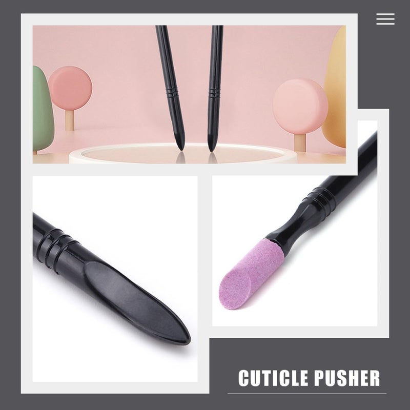 10pcs Double-Ended File Stick and Cuticle Pusher Pen for Manicure and Pedicure Nail Care Tools with Edge Cleaning Function - Image 4