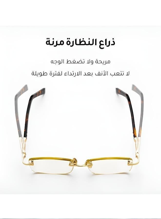 نظارات قراءة بلا إطارات ومضادة للضوء الأزرق، نظارات طبية ذات عدسة واضحة للغاية ومريحة، نظارات قديمة أنيقة وخفيفة للرجال والنساء للاستخدام اليومي - Image 4