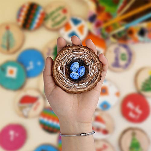 Fuyit Unfinished Wood Slices with No Hole, 30 Pcs 2.4-2.8 Inches Natural Wooden Circles with Bark for DIY Crafts, Christmas Ornament, Decoration - Image 4