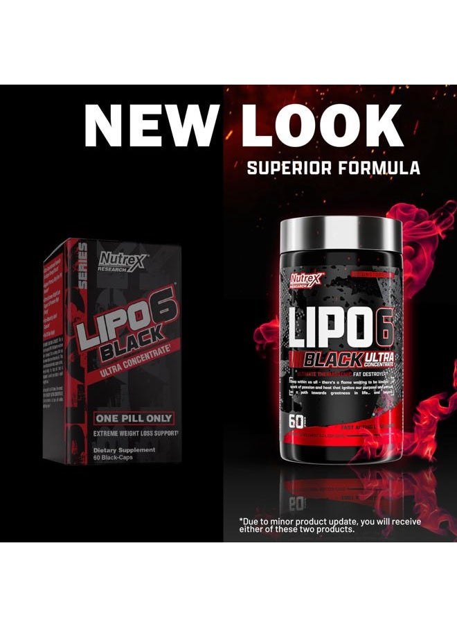 Nutrex Research Lipo-6 Black Ultra Concentrate | Thermogenic Energizing Fat Burner Supplement, Increase Weight Loss, Energy & Intense Focus |Capsule, 60Count  - Image 2
