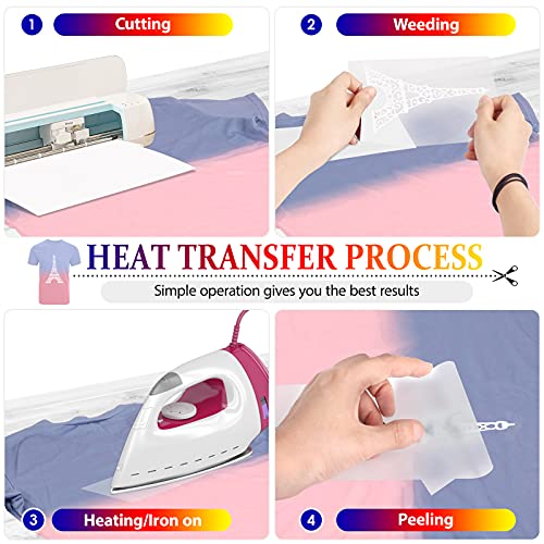 TransWonder White Heat Transfer Vinyl - 12 x 10, HTV Vinyl Iron on Vinyl for Cricut Air or Maker T Shirts (Matte) - Image 4