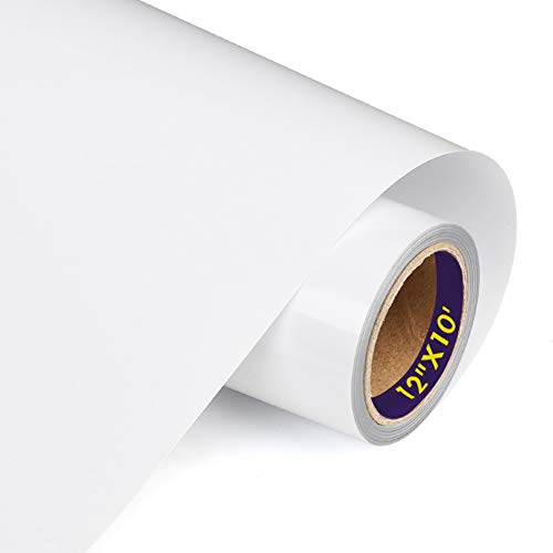 TransWonder White Heat Transfer Vinyl - 12 x 10, HTV Vinyl Iron on Vinyl for Cricut Air or Maker T Shirts (Matte) - Image 1