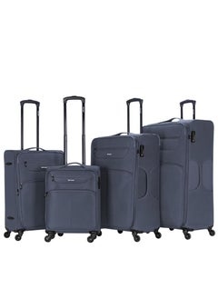 Set of 4 Light Weight Polyester Jacqard Trolley Luggage With Number Lock 20,24,28,32 Inches