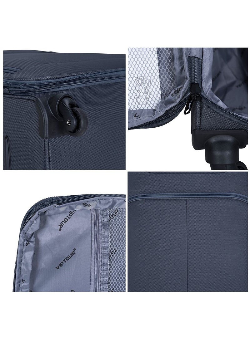 VIPTOUR - Set of 4 Light Weight Polyester Jacqard Trolley Luggage With Number Lock 20,24,28,32 Inches - Image 1