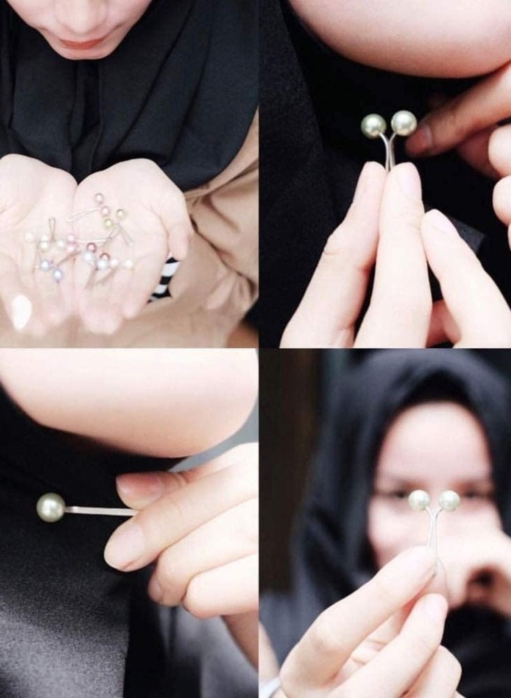 طقم 6 دبابيس حجاب للنساء مزينة باللؤلؤ الصناعي الفاخر – مشابك حجاب تركي على شكل حرف U بدون ثقوب أو تلف للأقمشة – بروش تثبيت إيشارب وشال بتصميم أنيق وعصري – مشابك متعددة الاستخدام لتثبيت الحجاب والملابس والفساتين والبلوفرات بإحكام للمناسبات والاستخدام اليومي - Image 4