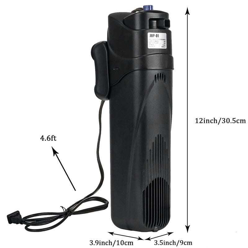 COOSPIDER Aquarium Filter Sun JUP-01 for 40-80 Gallon Tank Clear, U-V Fish Tank Green Clean Machine Submersible Pump w/ 1 Spare Bulb + 2 Replace Filter - Image 5