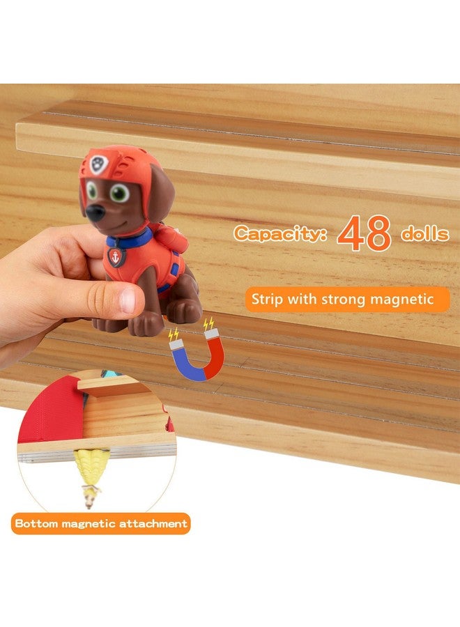 PHOENANCEE for Tonies Shelf Magnetic,for Toniebox Figures Storage Display Shelf (40-48 Character),Wall Floating Shelves Wooden,Compatible Charging Station for Children Kid's Room,Pine,3 Tier - Image 5
