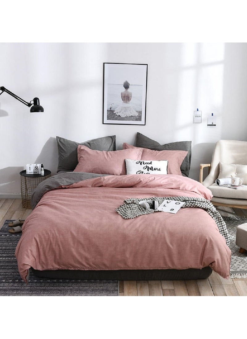 Sharpdo 4-Piece Bedding Set Sheet set Comforter Set Luxurious Cotton and Soft Microfiber with 1 Duvet/Quilt Cover And 1 Flat sheet And 2 Pillowcases Queen 2.0m bed (200*230cm)  - Image 4