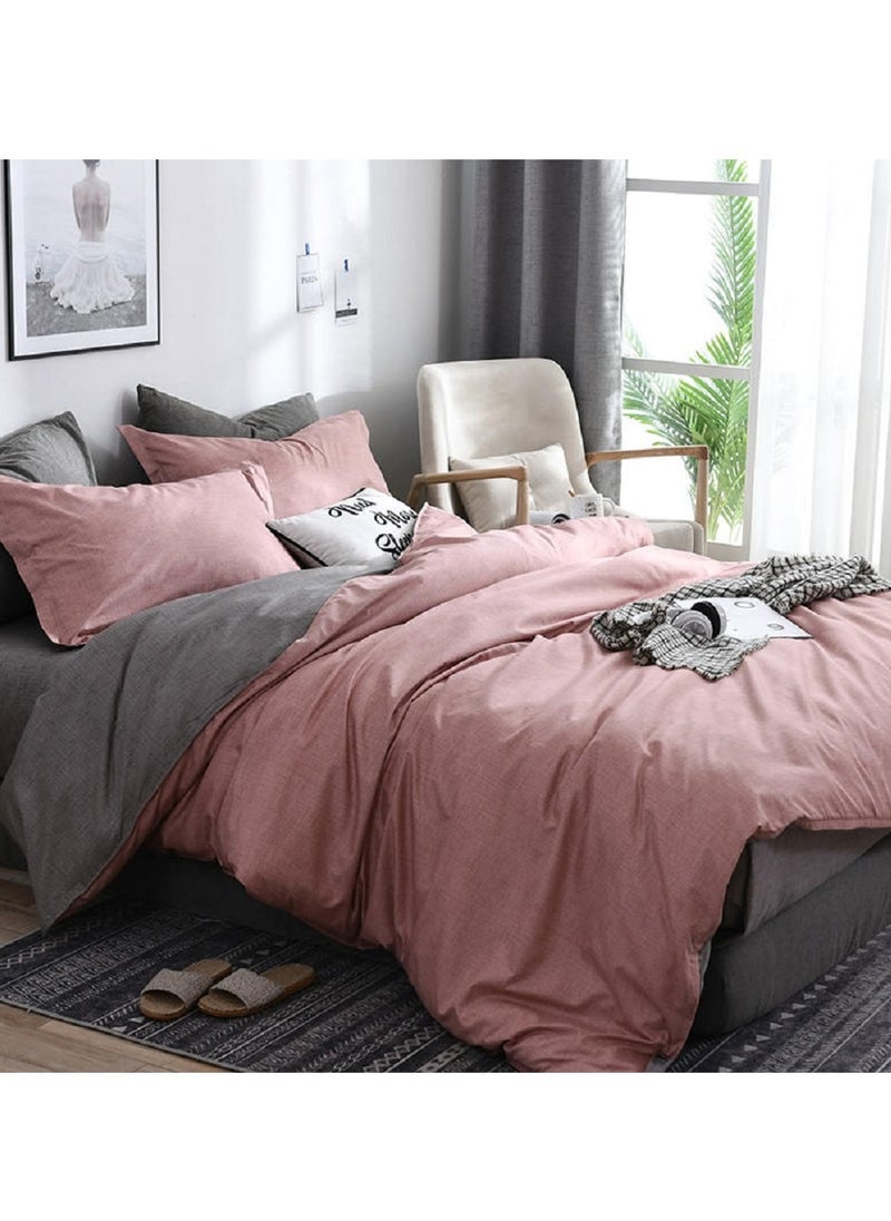 Sharpdo 4-Piece Bedding Set Sheet set Comforter Set Luxurious Cotton and Soft Microfiber with 1 Duvet/Quilt Cover And 1 Flat sheet And 2 Pillowcases Queen 2.0m bed (200*230cm)  - Image 2