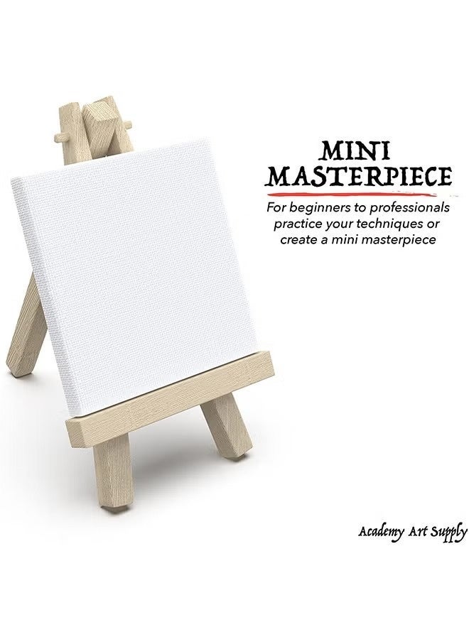 SBC 12-Piece Mini Canvas With  Easel White/Brown - Image 3