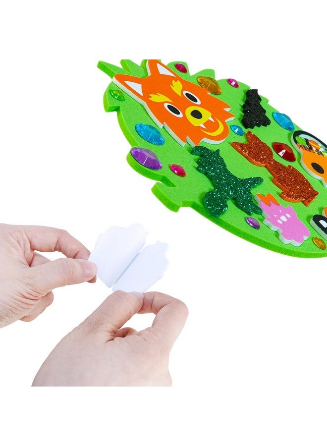 Winlyn 36 Sets Fall Crafts DIY Pumpkin Bat Black Cat Ghost Candy Corn Frankenstein Ornaments Art Sets Halloween Foam Stickers for Kids Classroom Activities Party Treats - Image 4