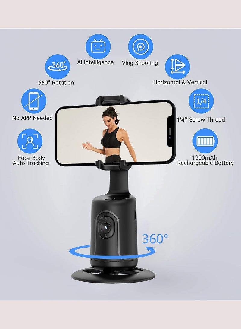 OQUERA Gimbal-Enhanced Auto Face Tracking Tripod: 360° Rotation, Gesture Control, No App Needed. Phone Holder with Gimbal for Face and Body Camera Mount, Perfect for TikTok, Live Streaming, Selfies. - Image 5