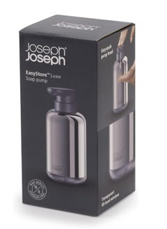 Joseph Joseph Easystore Luxe Soap Pump With Fill Level Window Easy Push Pump Head Non Slip Base Refillable Stainless Steel One Size  - Image 2
