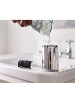 Joseph Joseph Easystore Luxe Soap Pump With Fill Level Window Easy Push Pump Head Non Slip Base Refillable Stainless Steel One Size  - Image 3