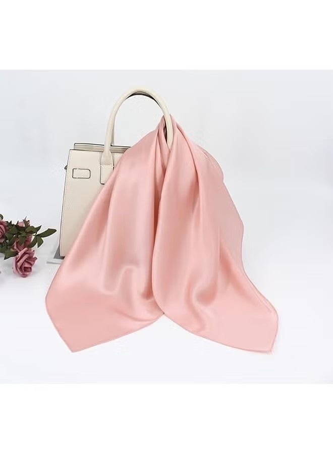 Women's Square Satin Scarf ,Bandanas Solid ,Emulation Silk ,Handbag Hair, Ribbons Necktie, Costume Accessory(70cm，pink) - Image 3