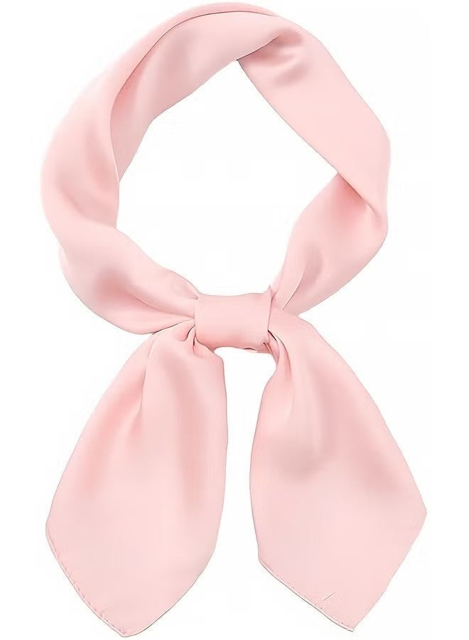 Women's Square Satin Scarf ,Bandanas Solid ,Emulation Silk ,Handbag Hair, Ribbons Necktie, Costume Accessory(70cm，pink) - Image 1