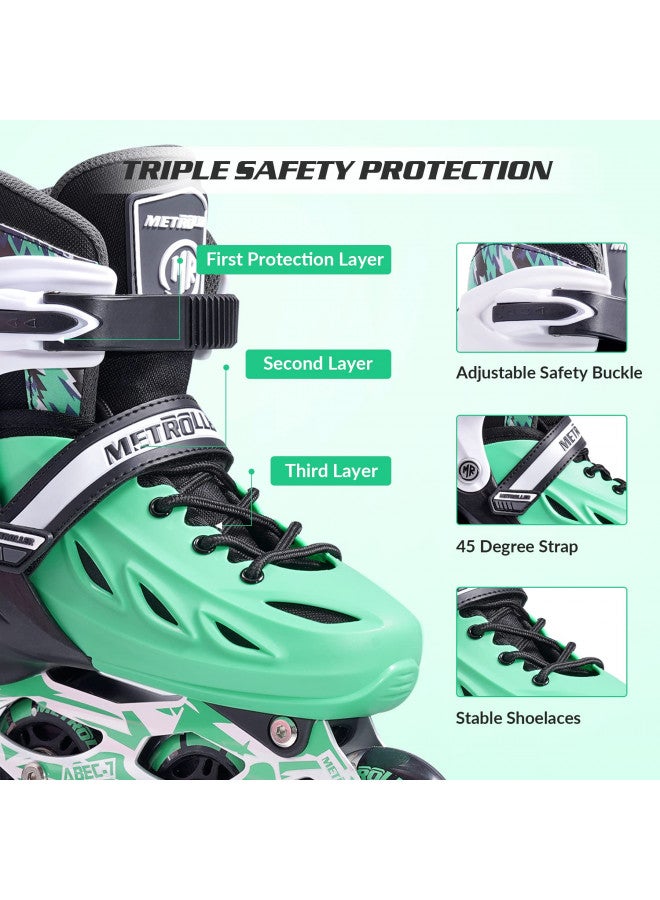 METROLLER METROLLER Inline Skates for Girls and Boys, Women, Men 4 Sizes Adjustable Inline Skates with Light Up Wheels, Illuminating Beginner Skates for Kids & Adult Youth. - Image 3